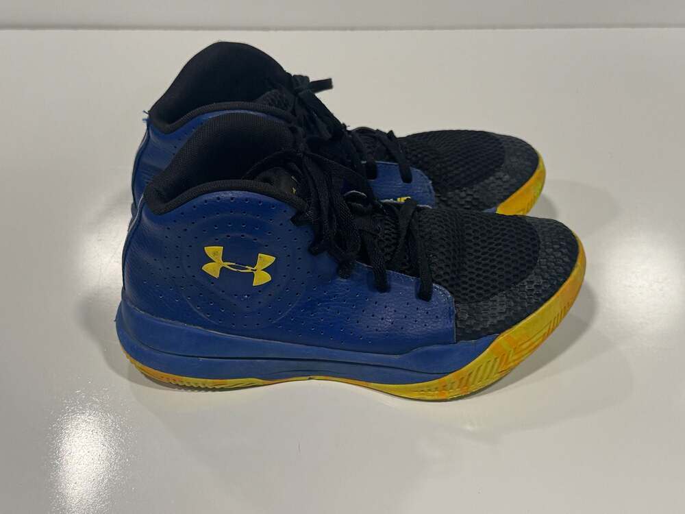 Under Armour Jet 2019 Boys Blue Yellow Sneakers Size 6.5Y 3022121-404